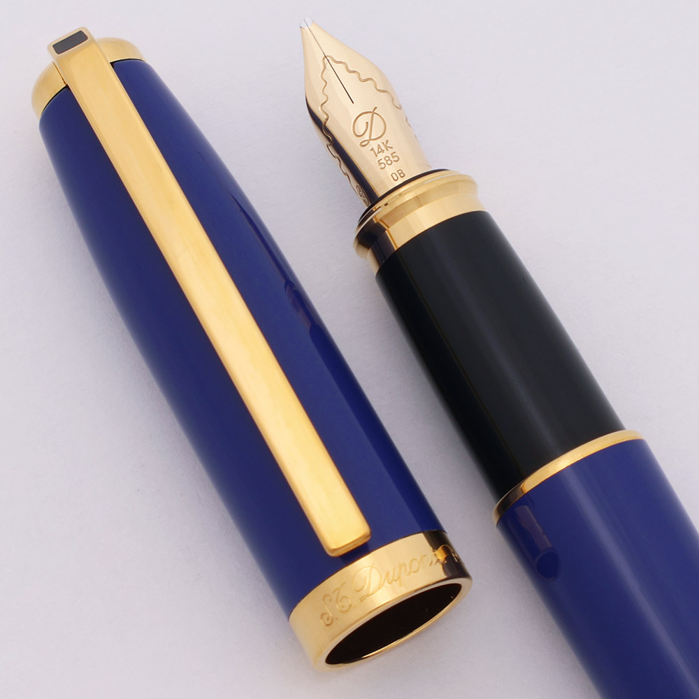 ST Dupont Fidelio Fountain Pen - Blue Lacquer, GP Trim, 14K